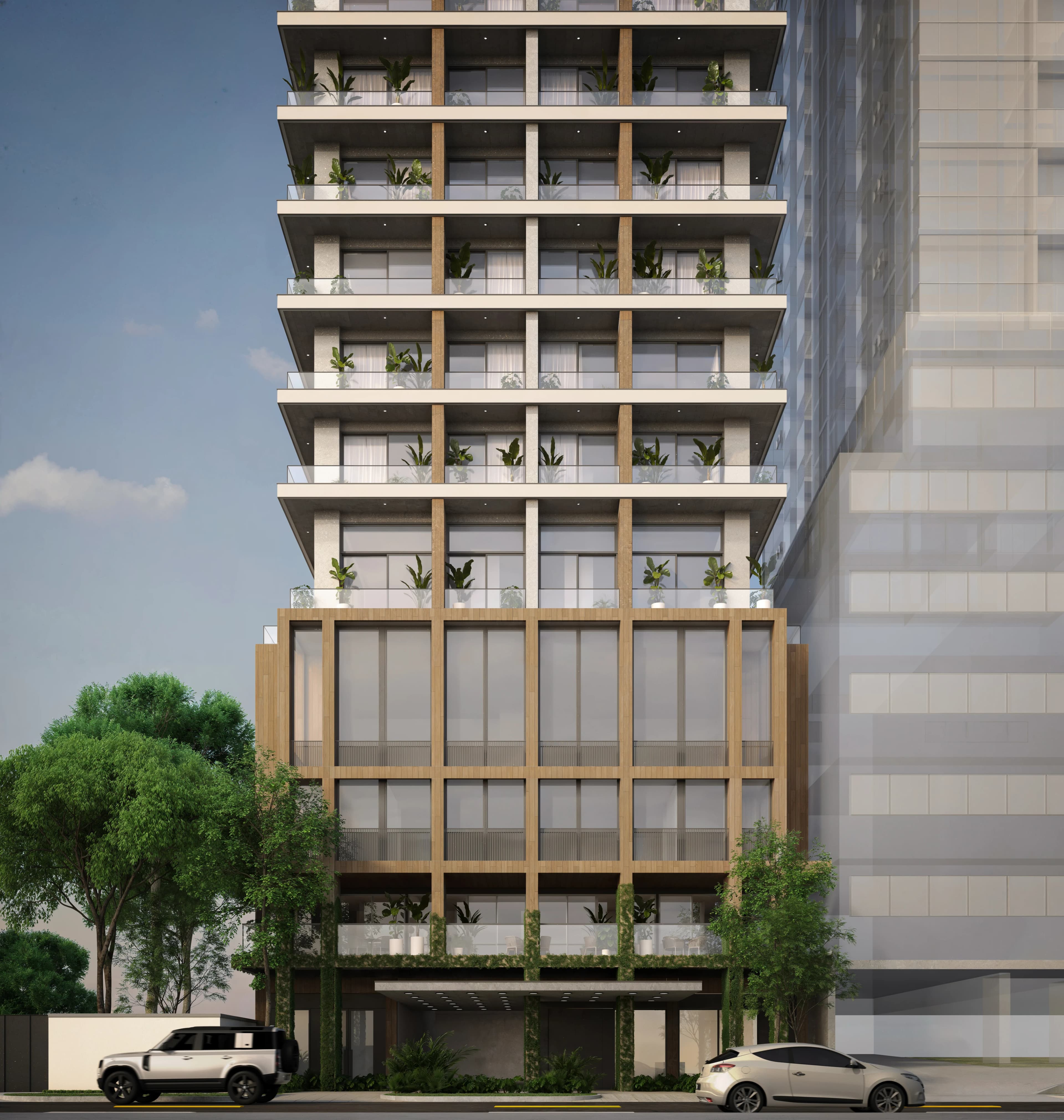 Mantra’s proposed façade and arrival in the urban setting.