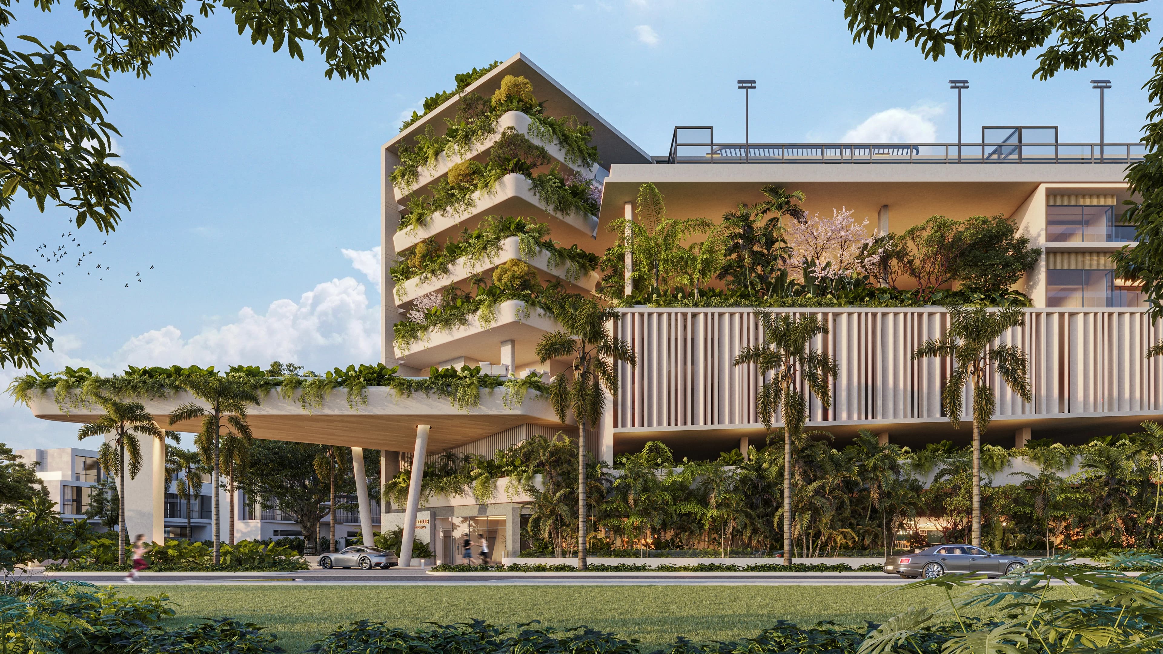 Club Residences: the proposed building and planted terraces.
