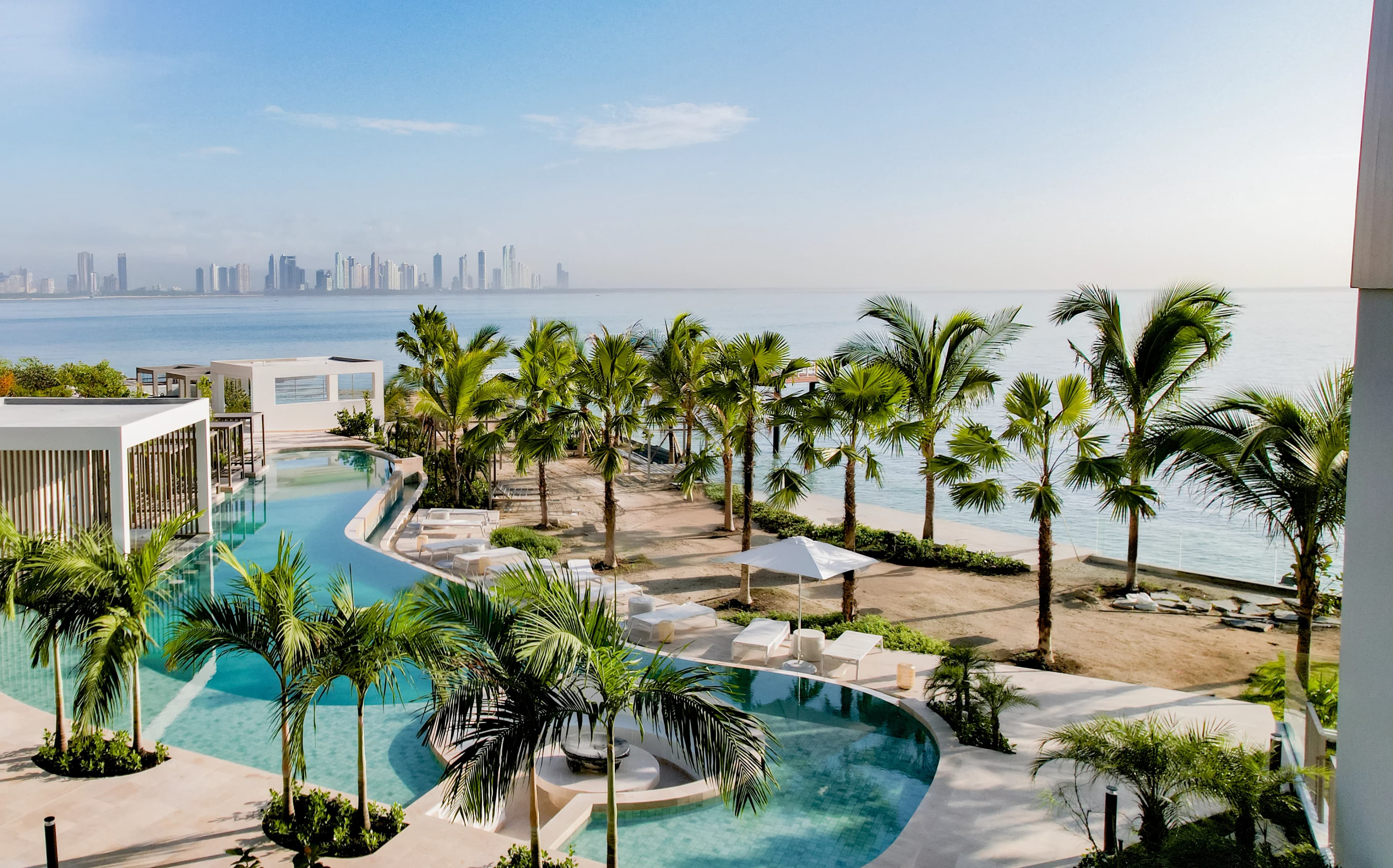 The Palms: pools and outdoor spaces within the residential setting.